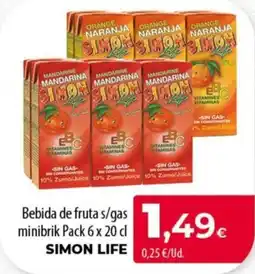 SPAR Lanzarote simon life bebida de fruta s/gas oferta
