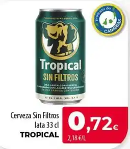 SPAR Lanzarote Tropical cerveza sin filtros oferta