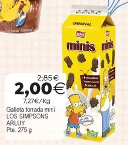 Plenus Supermercados Arluy galleta torrada mini los simpsons oferta