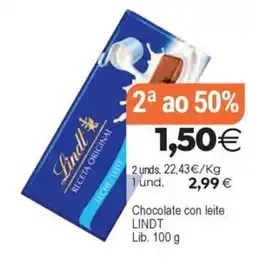 Plenus Supermercados Lindt chocolate con leite oferta
