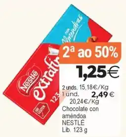 Plenus Supermercados Nestlé chocolate con améndoa oferta