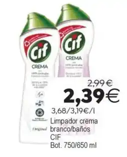 Plenus Supermercados Cif limpiador crema blanco/baños oferta