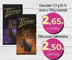 Spar La Palma Tirma chocolate puro-dark 85% cacao oferta