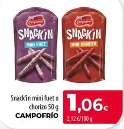 SPAR Lanzarote Campofrío snack'in mini fuet o chorizo oferta