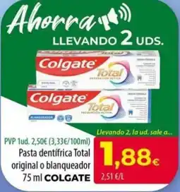 Spar La Palma Colgate pasta dentífrica total original o blanqueador oferta