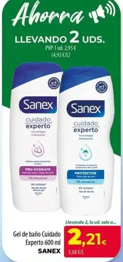 Spar La Palma Sanex Gel de baño Cuidado Experto oferta