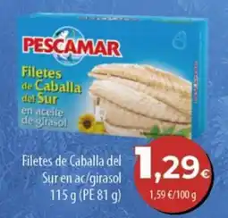 SPAR Lanzarote Pescamar filetes de caballa del sur en aceite de girasol oferta