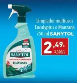 SPAR Lanzarote Sanytol limpiador multiusos eucalyptus o manzana oferta