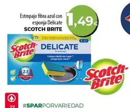 SPAR Lanzarote Scotch-Brite estropajo fibra azul con esponja Delicate oferta