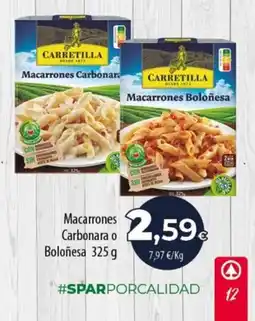 SPAR Lanzarote Carretilla macarrones carbonara o boloñesa oferta