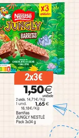 Supermercados Aquí Nestlé Jungly barritas oferta