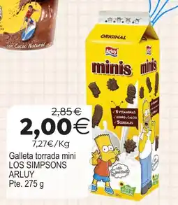 Supermercados Aquí Arluy galleta torrada mini los simpsons oferta