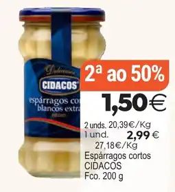 Supermercados Aquí Cidacos espárragos cortos blancos extra oferta