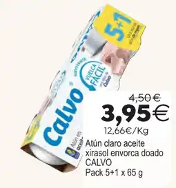 Supermercados Aquí Calvo atún claro aceite xirasol envorca doado oferta