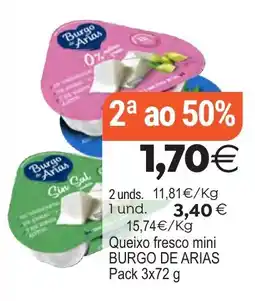 Supermercados Aquí Burgo Arias queixo fresco mini oferta