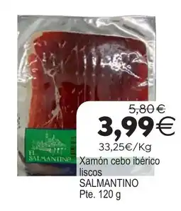 Supermercados Aquí Salmantino xamón cebo ibérico liscos oferta