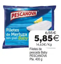 Supermercados Aquí Pescanova filetes de merluza sin piel baby oferta