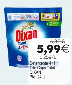 Supermercados Aquí Dixan Deterxente 4+1 Trío Caps Total oferta