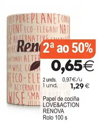 Supermercados Aquí Love&Action renova papel de cocina oferta