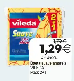 Supermercados Aquí Vileda baeta suave amarela oferta