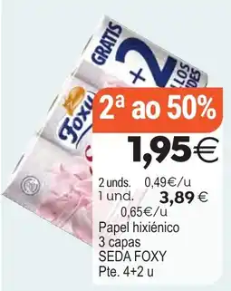 Supermercados Aquí Seda Foxy papel hixícnico oferta