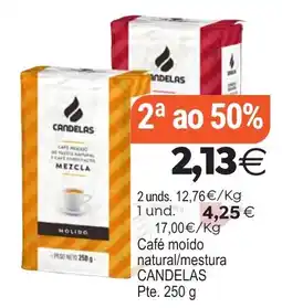 Supermercados Aquí Candelas café molido natural/mestura oferta