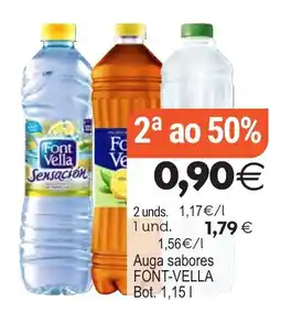 Supermercados Aquí Auga sabores FONT-VELLA oferta