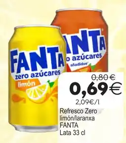 Supermercados Aquí Fanta refresco zero limón/laranxa oferta