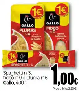 Unide Market Gallo spaghetti n°3, fideo n°0 o pluma n°6 oferta