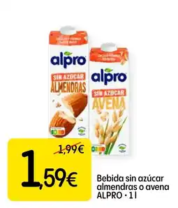 Dialprix Alpro bebida sin azúcar almendras o avena oferta