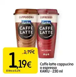 Dialprix Kaiku coffe latte cappuccino o espresso oferta