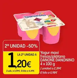 Dialprix Danonino yogur maxi fresas/plátano oferta