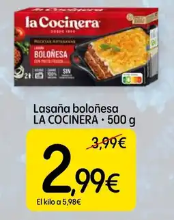 Dialprix la Cocinera lasaña boloñesa oferta