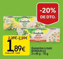 Dialprix Bonduelle guisantes o maíz oferta