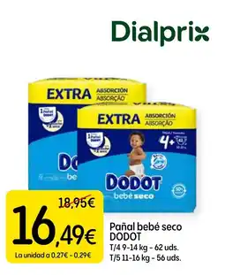 Dialprix Dodot pañal bebé seco oferta