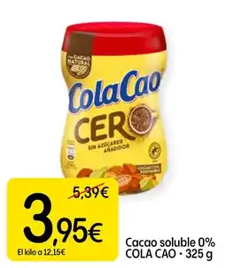 Dialprix ColaCao Cacao soluble 0% oferta
