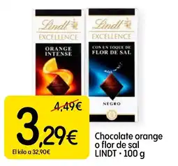Dialprix Lindt Excellence chocolate orange o flor de sal oferta
