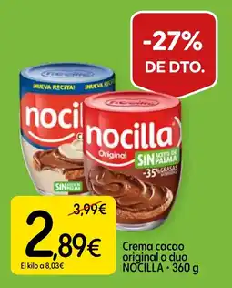 Dialprix nocilla crema cacao original o duo oferta