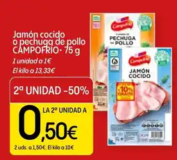 Dialprix Campofrio jamón cocido o pechuga de pollo oferta