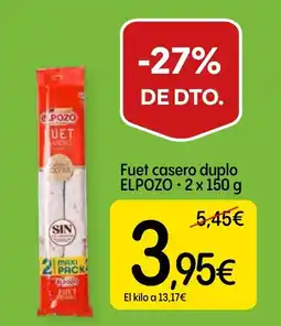 Dialprix Elpozo fuet casero duplo oferta