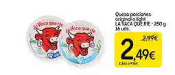 Dialprix La Vaca que ríe queso porciones original o light oferta