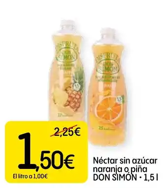 Néctar sin azúcar naranja o piña DON SIMÓN