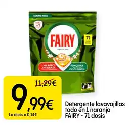 Dialprix Fairy detergente lavavajillas todo en 1 naranja oferta