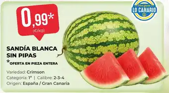Sandía blanca sin pipas