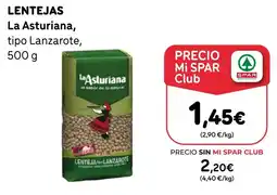 SPAR Gran Canaria La Asturiana lenteja tipo lanzarote oferta