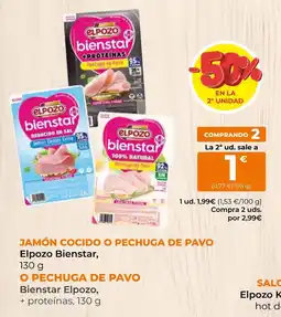 SPAR Gran Canaria Elpozo bienstar jamón cocido o pechuga de pavo oferta