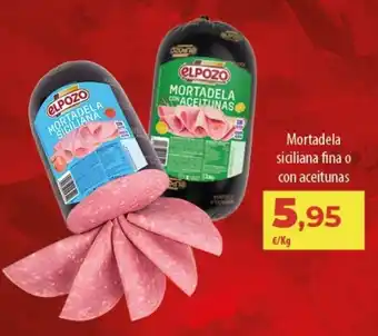 Elpozo mortadela siciliana o con aceitunas