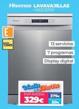 Electrocash Hisense lavavajillas hs622e10x oferta
