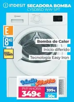 Electrocash Indesit secadora bomba cy sd85d ww spt oferta