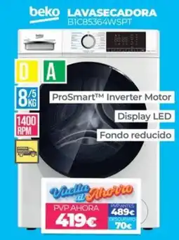Electrocash beko lavasecadora b1c85364wspt oferta